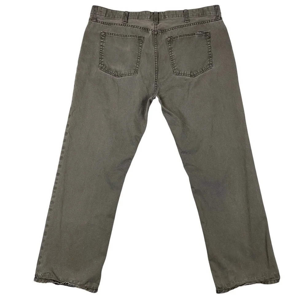 Eddie Bauer Legendwash Straight Fit Cotton Pants Mens 40 Gray Specially Dyed